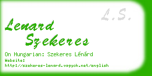 lenard szekeres business card